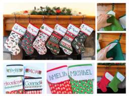 Custom Christmas Stocking With Cross-Stitch-Able Cuff - Personalized Quilted & Fully Lined - thumbnail 1