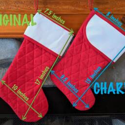 Custom Christmas Stocking With Cross-Stitch-Able Cuff - Personalized Quilted & Fully Lined - thumbnail 3