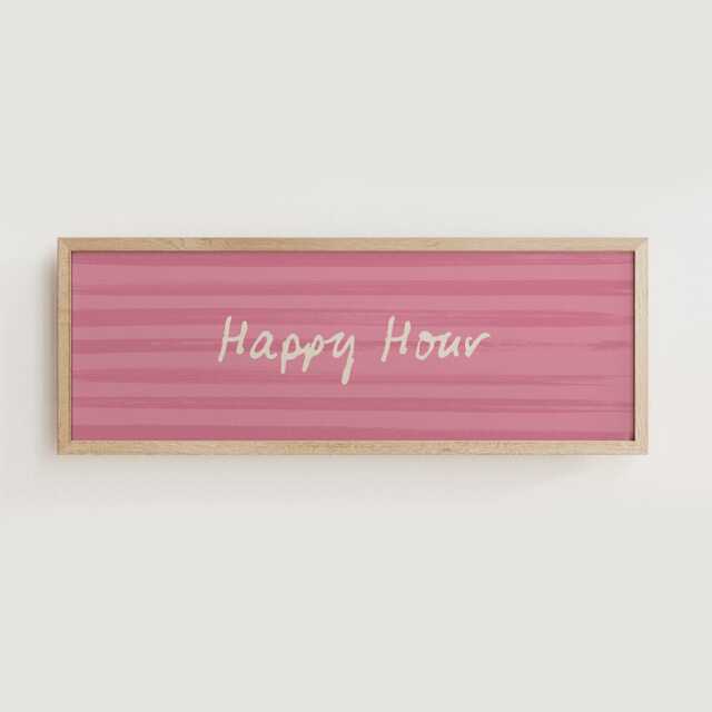 Happy Hour Bar Print, Cocktail Sign, Horizontal Panoramic Print Wide Unframed - image 1