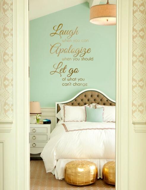 Inspirational Quote Wall Decal - Laugh, Apologize, Let Go - image 1