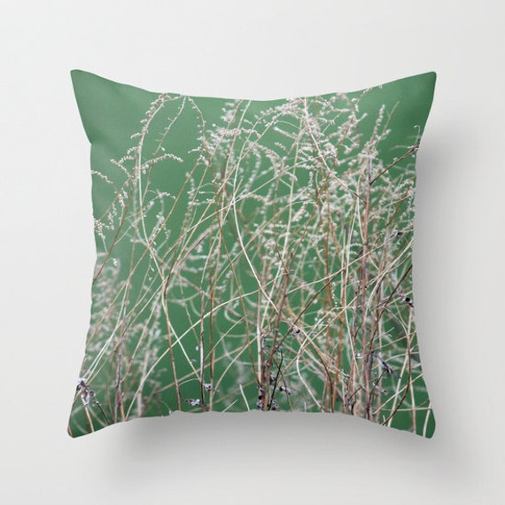 Dry Summer Grass Pillow - Fall Decor in Brown & Green, Botanical Home Decoration, Nature-Inspired, Country Living Interior Design - image 1