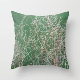 Dry Summer Grass Pillow - Fall Decor in Brown & Green, Botanical Home Decoration, Nature-Inspired, Country Living Interior Design - thumbnail 1