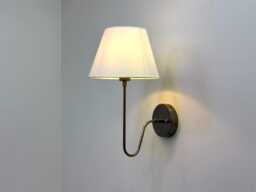 Mid-Century Modern Brass Wall Sconce Vintage Shade Lamp Light Living Room Lighting Home Decor