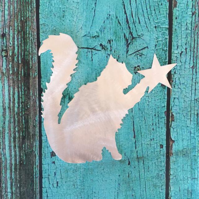 Fluffy Kitty Cat, Cat Christmas Tree Topper, Persian Furry, Wreath Decor, Holiday Decoration, Aluminum - image 1