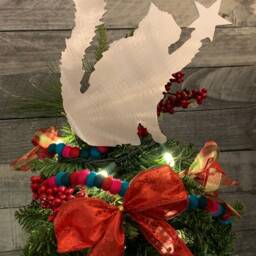 Fluffy Kitty Cat, Cat Christmas Tree Topper, Persian Furry, Wreath Decor, Holiday Decoration, Aluminum - thumbnail 4