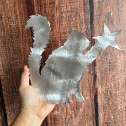 Fluffy Kitty Cat, Cat Christmas Tree Topper, Persian Furry, Wreath Decor, Holiday Decoration, Aluminum - thumbnail 3