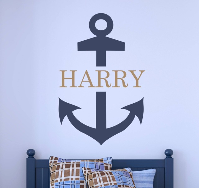 Nautical Anchor Wall Decal - Nautical Decor Boys Kids Decals Teen Child231 - image 1
