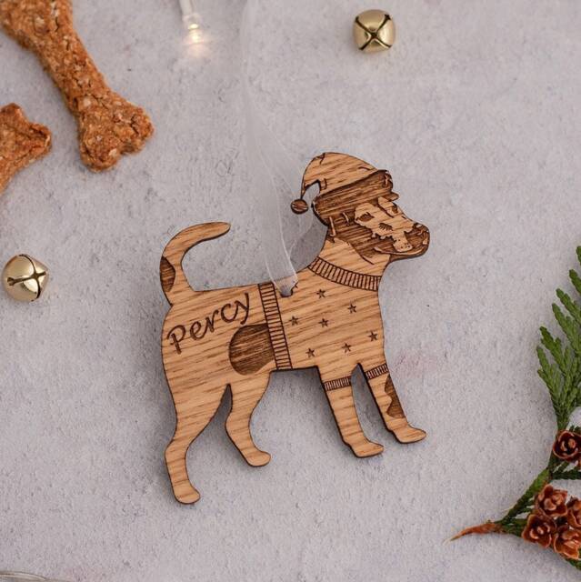Jack Russell Dog Christmas Ornaments Bauble Personalised Memorial Wooden Ornament Gifts - image 1