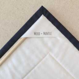 Quilted Little House Wall Hanging Handmade Textile Artwork With Blue Stripes Mat - thumbnail 4