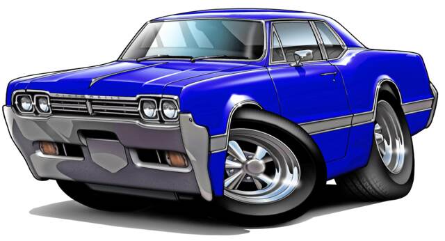 1966 Oldsmobile Cutlass Car Wall Decal Classic Hot Rod Decor - image 1