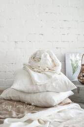Linen Sheet Set - Fitted Sheet, Flat Sheets & 2 Pillowcases Queen King Twin Custom Sizes Off White Bedding Housewarming Gift