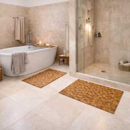 Large Teak Wood Bath/Shower Mat - Mats Wooden Bathroom Bath Sets Home Gift - thumbnail 4