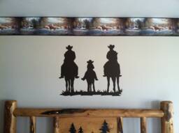 Family Riding Horses Vinyl Decal, Western Decor, Horse, Wall Sticker, Cowboy, Cowgirl - thumbnail 1
