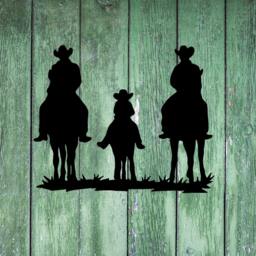 Family Riding Horses Vinyl Decal, Western Decor, Horse, Wall Sticker, Cowboy, Cowgirl - thumbnail 2