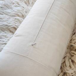 Wool Lumbar Pillow, Neck Rustic Throw Decorative Pillows, Living Room Boho Dark Gary Pillow - thumbnail 4