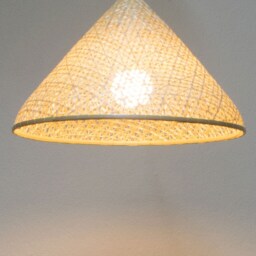 Natural Bamboo Pendant Lampshade Lightweight Hanging Woven Cone Triangle Shape Lamp - thumbnail 3
