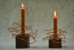 Rose Collection - Handmade Candle Holder, Shelf Decor - thumbnail 1