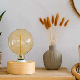 Chic Small Table Lamp For A Scandinavian-Inspired Home Decor, Rustic Bedside Lamp, Modern Light Fixture - thumbnail 2