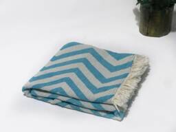 Turquoise Turkish Beach Towel, Turkish Zigzag Cotton Duble Sided Wedding Gift, Softened Bath Luxury Towel - thumbnail 1