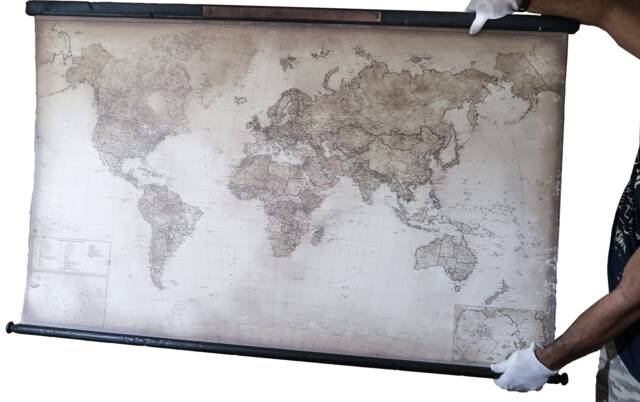 Antique Style World Map Modern 2026 Cotton Canvas Wall Art - image 1