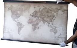 Antique Style World Map Modern 2026 Cotton Canvas Wall Art - thumbnail 1