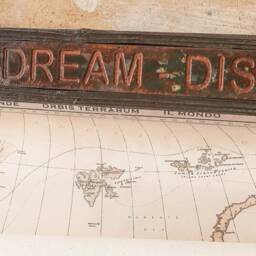 Antique Style World Map Modern 2026 Cotton Canvas Wall Art - thumbnail 2