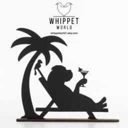 Bullmastiff Beach Ornament Laser-Cut Dog Silhouette Tv Topper - thumbnail 2