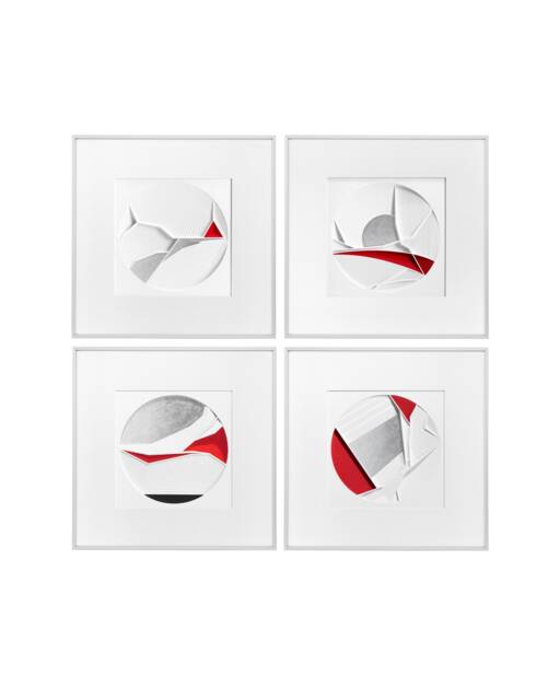 Ps - Round, Minimalist Sculpture, Wall Sculpture Set, Customized Wall Art, Abstract Silver Art - image 1