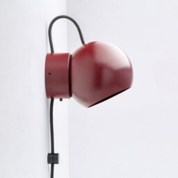 Hanson Wall Sconce Burgundy Plug-In On/Off Switch Bedside Lamp - thumbnail 2