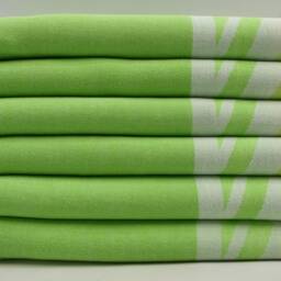 "Aztec Towel, Kilim Desing Towel, Turkish Peshtemal, Light Green Towel, 35""x68" - thumbnail 2