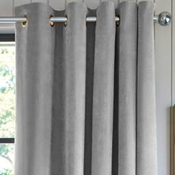 Premium Soft Light Grey Velvet Curtains Drapes Custom Modern Home Decor Bedroom Living Room - thumbnail 2