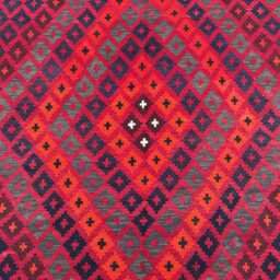 9.6x14.2 Ft, Hand Knotted Afghan Flatweave Square Rug, Dining Table Decorative Unique Wool Rug - thumbnail 2