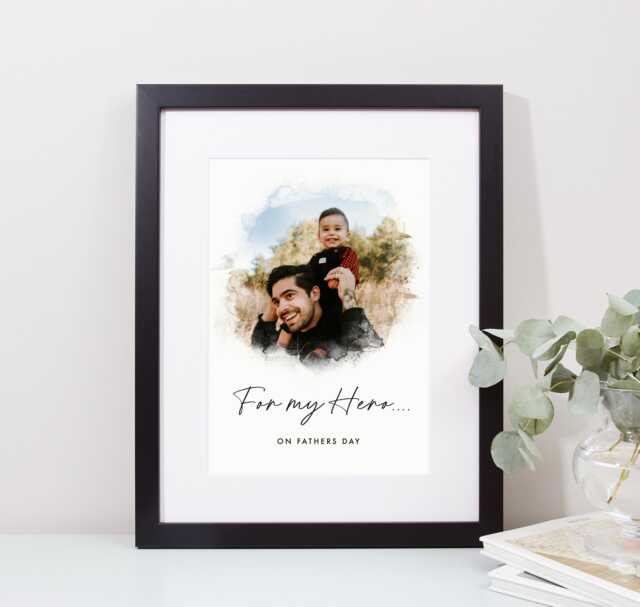 Fathers Day Photo Print. Personalised Keepsake Gift. Framed Wall Art For Home. Use Your Own. Custom Made. Gift For Dad - image 1
