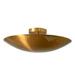 Perforated Brass Dome Chandelier Mid Century Sputnik Flush Mount Light - thumbnail 3