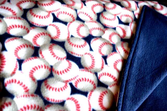 "Baseball Double-Sided Sports Fleece Blanket - Handmade 70"" X 56" - image 1