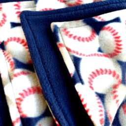 "Baseball Double-Sided Sports Fleece Blanket - Handmade 70"" X 56" - thumbnail 2