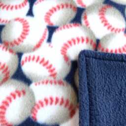 "Baseball Double-Sided Sports Fleece Blanket - Handmade 70"" X 56" - thumbnail 3