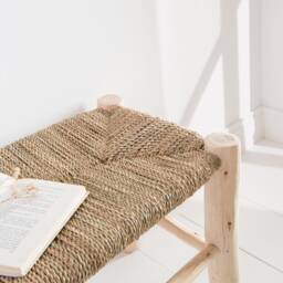 Natural Wood Bench & 80cm Rope Seat