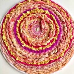 Raspberry Lemonade 12-Inch Round Woven Wall Hanging - thumbnail 3