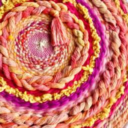 Raspberry Lemonade 12-Inch Round Woven Wall Hanging - thumbnail 2