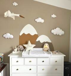 White Soft Cloud Wall Hanging, Nursery Decor, Set 3 Cloud , Sky Nursery Decor, Baby Shower - thumbnail 3