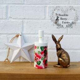 Soap Dispenser Emma Bridgewater Pink Pansy Pansies Hand Wash Decoupaged Glass Handmade - thumbnail 2