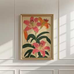 Tiger Lily Poster, Botanical Flower Print, Floral Wall Art - thumbnail 3