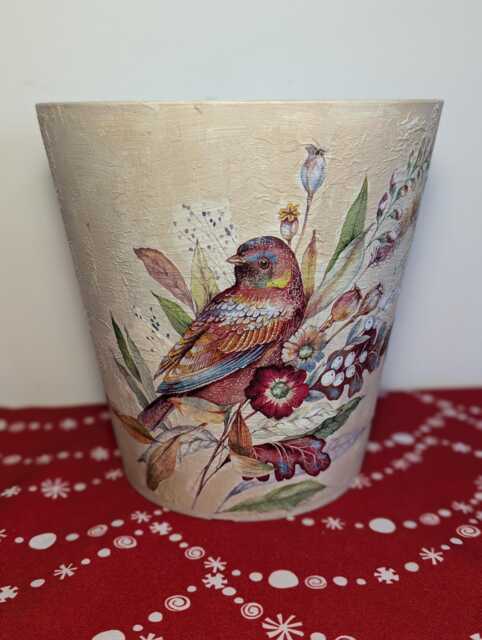 Plant Pot, Ceramic Pot, Flower Pot, Garden Pot, Outdoor Pot, Indoor Pot, Plant Planter, Gift, Decoupage, Pot & Saucer, Garden Decoration, Planter - image 1