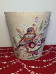 Plant Pot, Ceramic Pot, Flower Pot, Garden Pot, Outdoor Pot, Indoor Pot, Plant Planter, Gift, Decoupage, Pot & Saucer, Garden Decoration, Planter - thumbnail 1