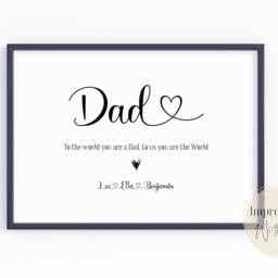 Present For Dad, Fathers Day Gift, Personalised Print, Dad Gifts, For Him, Daddy Birthday Quote, From Daughter, Son, Kids - thumbnail 2