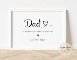 Present For Dad, Fathers Day Gift, Personalised Print, Dad Gifts, For Him, Daddy Birthday Quote, From Daughter, Son, Kids - thumbnail 1