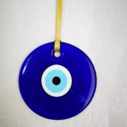 5.90 Inch Diameter Large Glass Evil Eye Wall Hanging-Glass Greek Eye-Turkish Nazar Boncuk-Blue - Big Decor - thumbnail 3