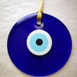 5.90 Inch Diameter Large Glass Evil Eye Wall Hanging-Glass Greek Eye-Turkish Nazar Boncuk-Blue - Big Decor - thumbnail 4