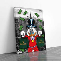 Rolex Duck - Canvas Alec Monopoly Inspired - Wall Decor- Motivation Money Pop Art Large Canvas- Street Dom Perignon - thumbnail 2